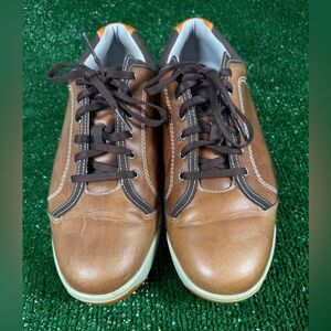 FootJoy Casual Leather Golf Shoes Brown Mens Size 9.5 M Spikeless
